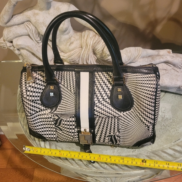 L.A.M.B. Gwen Stefani Samburu Speedy Satchel Leather Canvas Designer Celeb #33 - Picture 15 of 17